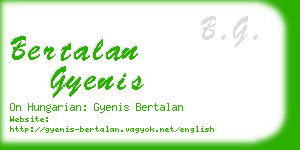 bertalan gyenis business card